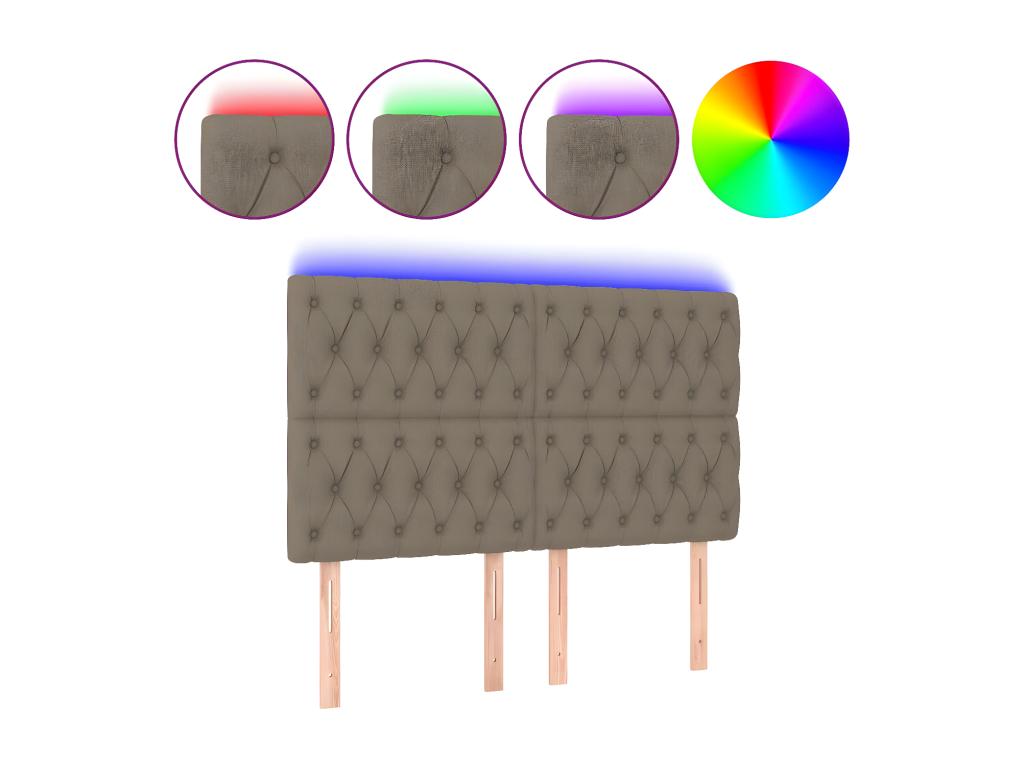 Chicyla LED Headboard 144x7x118/128 cm Fabric AIVL83910