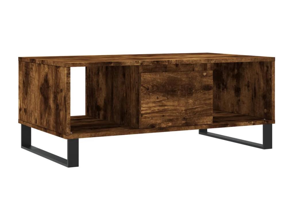 Smoked Oak Coffee Table 90x50x36.5 cm Engineered Wood QGXS82960