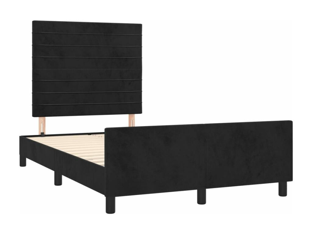 Bed frame with black headboard 120x190 velvet EMHW76948