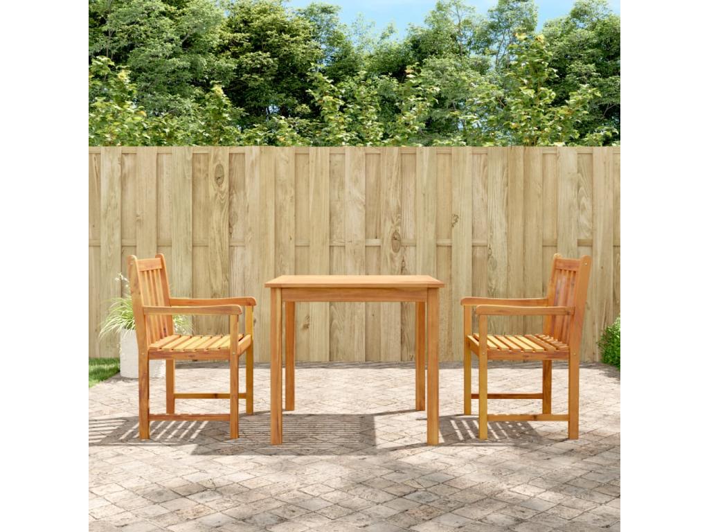 3-piece garden dining set, solid Chicyla wood CFHC30297