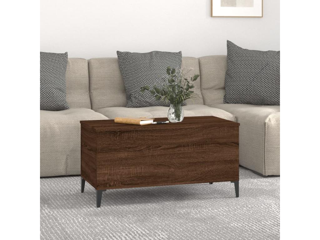 Coffee table, brown oak, 90x44.5x45 cm, engineered wood, YNEY51453