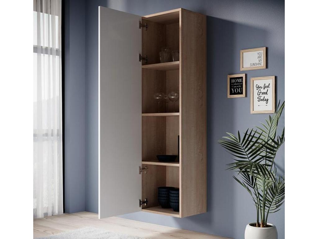 Domopure wall cabinet for living room/dining room in white, measuring 40x29x165cm. Domopure CCNO15287