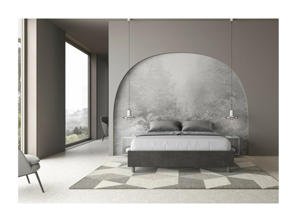 Chicyla Modern Microfiber Bed Frame - Dark Grey - 90x190 AWBJ10568