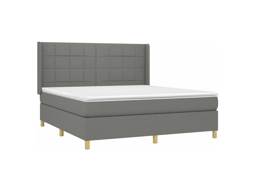 Domopure bed base with LED mattress, dark grey, 180x200 cm, fabric XNVT30016