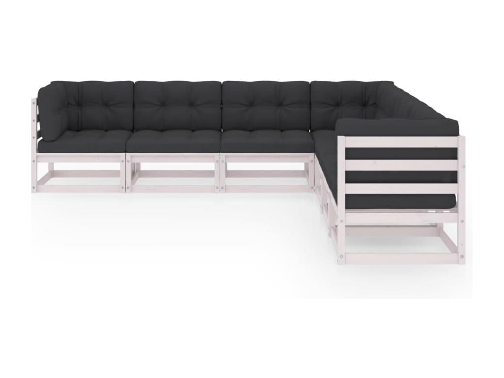 7-piece garden furniture set with cushions, solid pine wood, RPXO60944