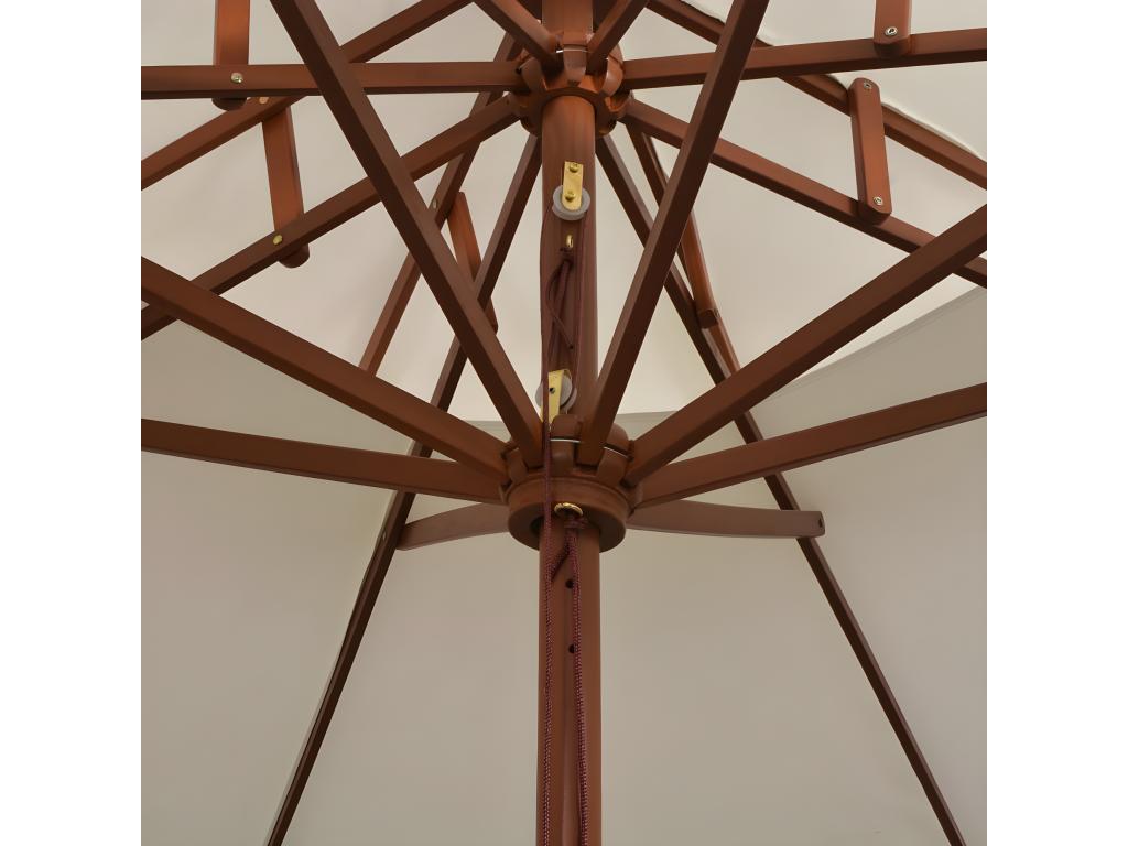 Terrace parasol 270x270 cm Wooden pole Cream white AAFA27900