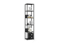 Domopure Black Wall Shelf 40 cm Black Front 6 Shelves 40x32x192 cm OQDZ82229