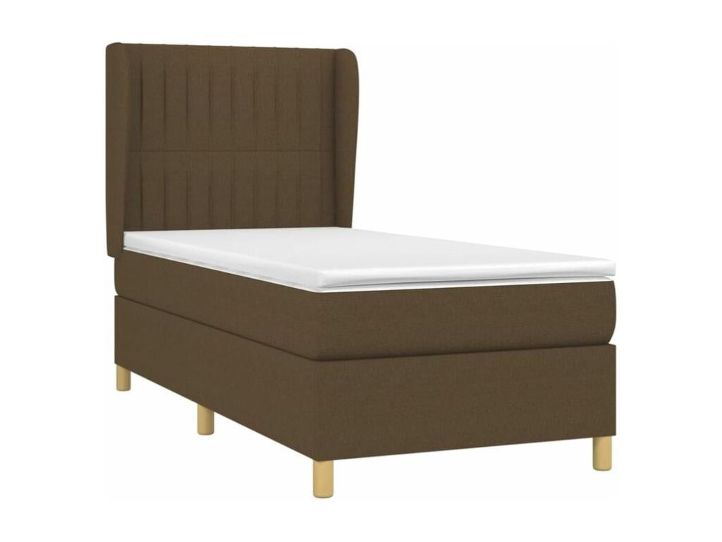 Bed base with dark brown mattress, 90x200 cm