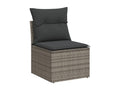 6-piece garden furniture set with grey resin wicker cushions NBOL95398
