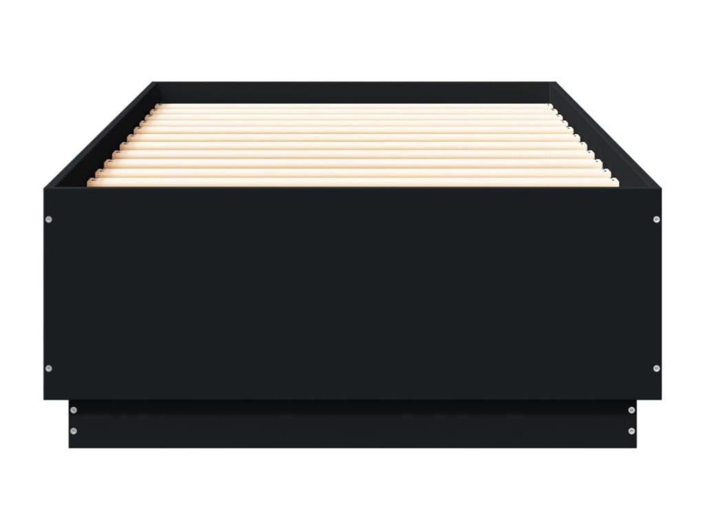 Black bed frame 100x200 engineered wood JVWJ95569