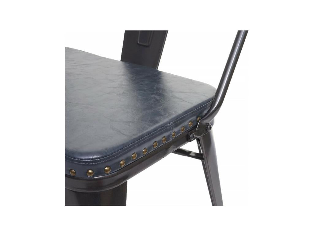 Domopure-H10 3-seater bench for dining room, Domopure industrial design, gastronomy style, faux leather - black-grey IYQQ41076