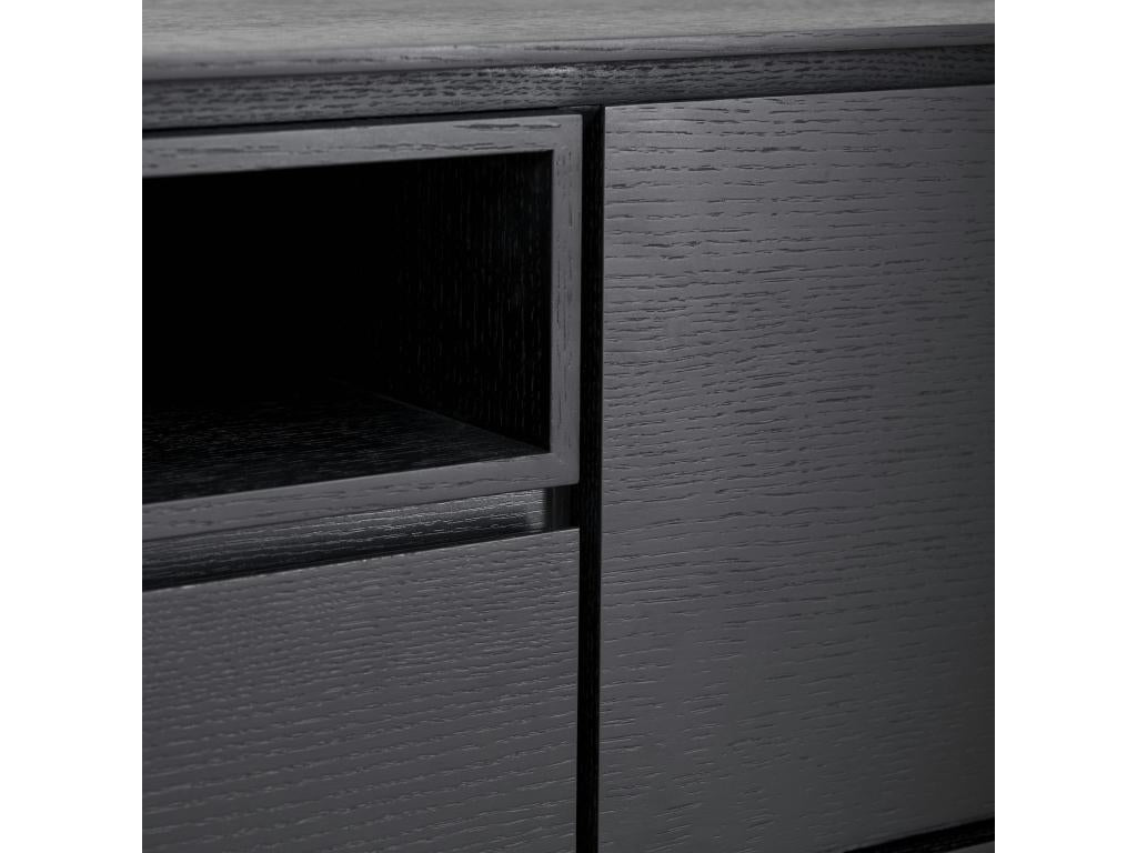 Chicyla TV stand with 2 doors and 1 shelf - MDF and metal - Black BREH62373