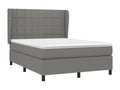 Upholstered bed base with mattress, dark grey, 140x200cm, fabric QABV06010