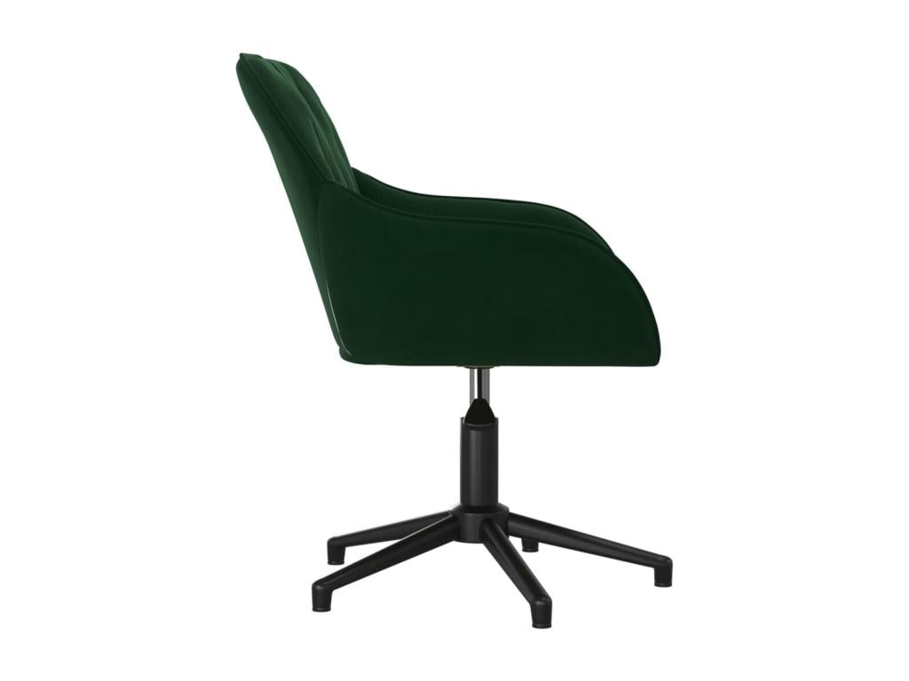 Dark Green Velvet Swivel Office Chair