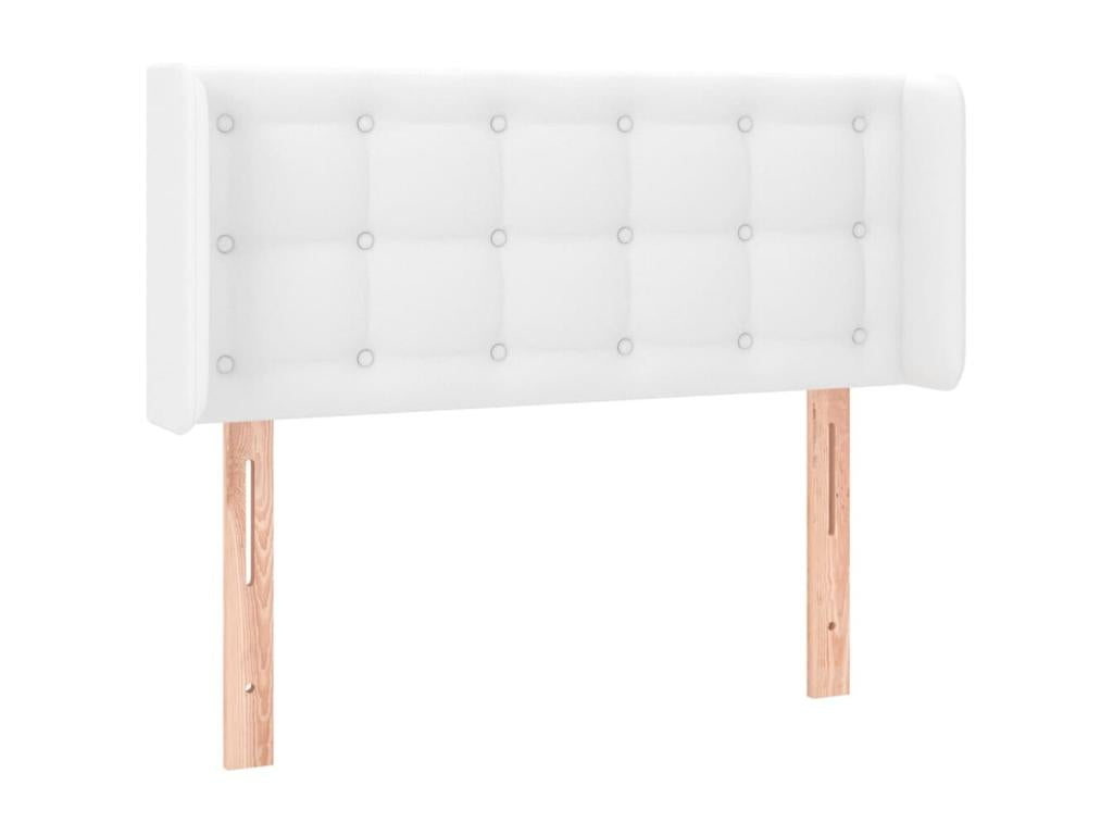 White LED Headboard 93x16x78/88 cm Faux Leather IENW36757