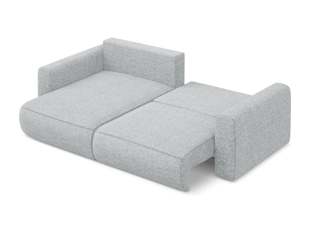 Domopure UZPE30265 2.5-seater left-hand corner sofa bed in textured fabric - silver