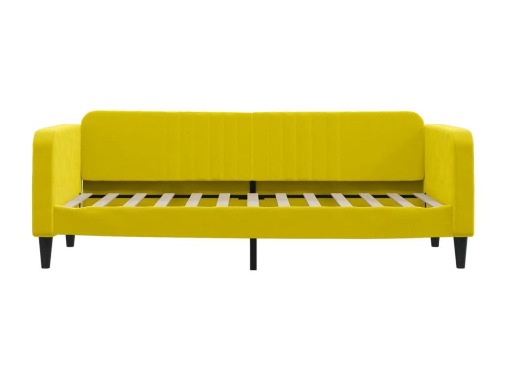 Daybed with yellow 80x200 cm velvet mattress SGKR32972