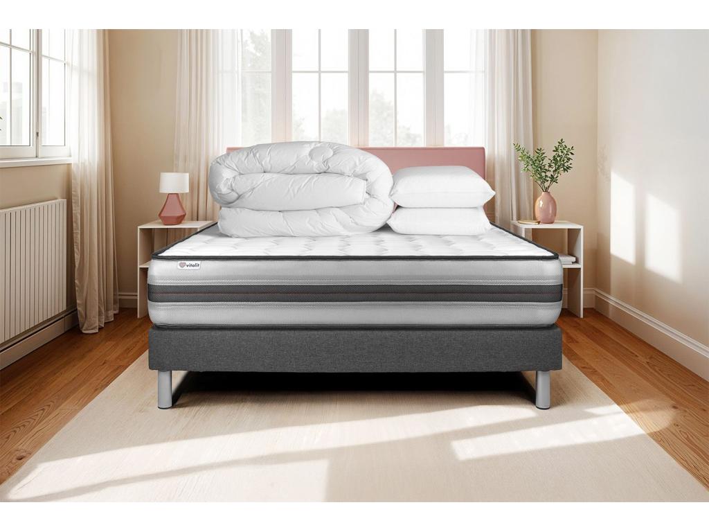 Domopure RECOVER ready-to-sleep pack, 160x200 cm Domopure grey bed base XNFX68351