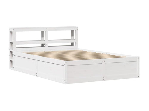 Bed frame with white headboard, 140x200 cm, solid pine wood, SBTC91224