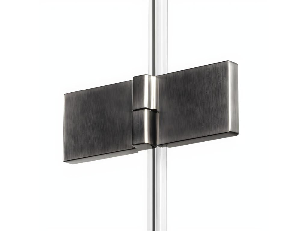 Domopure GUNMETAL BRUSHED brushed stainless steel shower enclosure 110x100cm, right-hand pivot, front access QWXZ31473