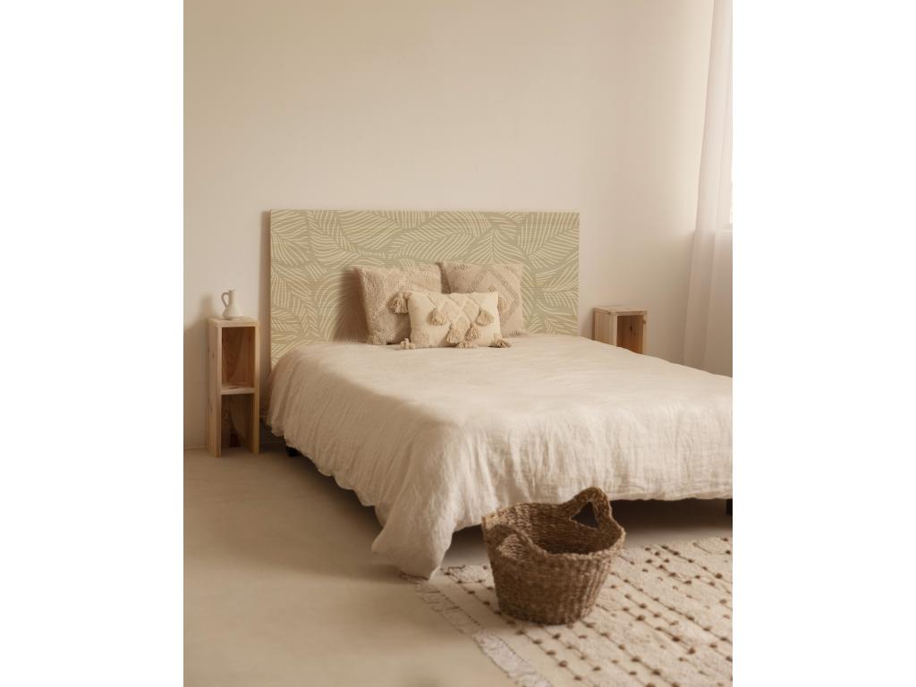 Natural pine wood headboard with print, 90x80cm - Chicyla RPID51315