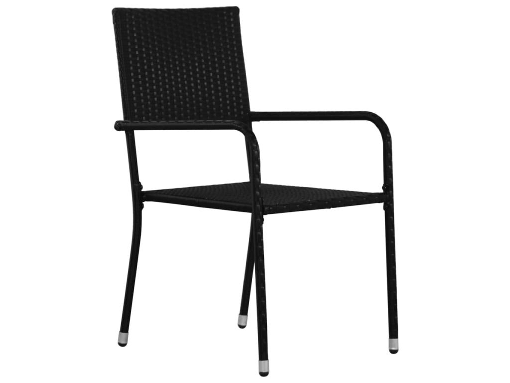 5-piece garden dining set, black, 3 pieces, YXWK53861