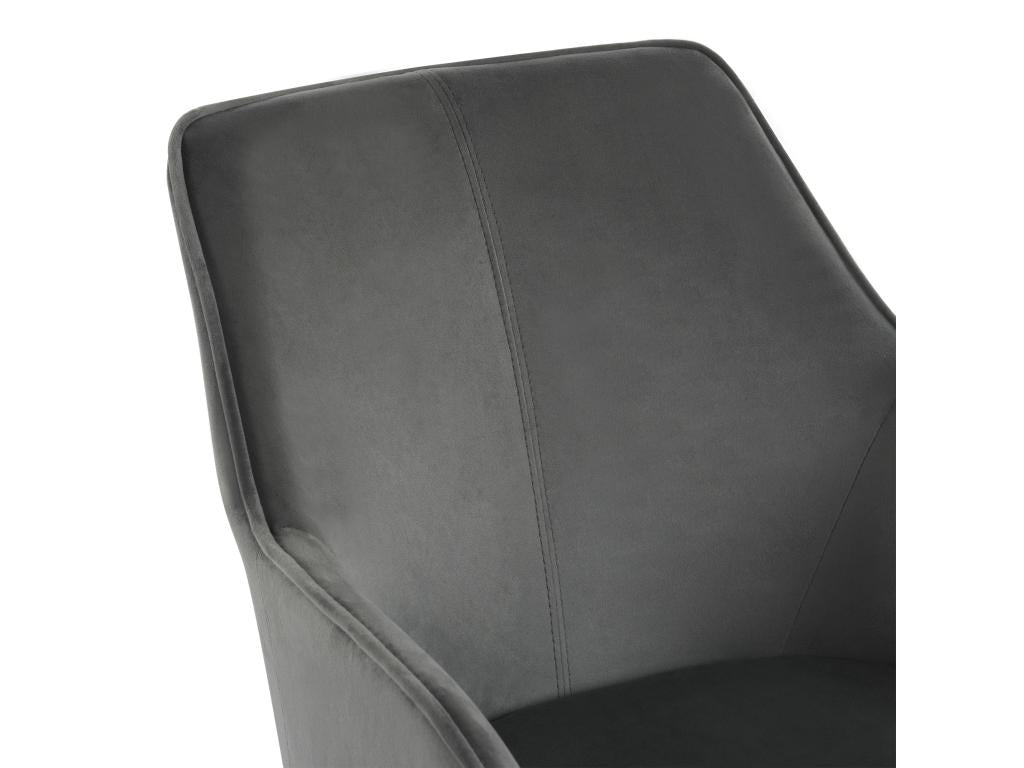 Set of 2 swivel velvet chairs - with adjustable feet - Grey OSKL69565