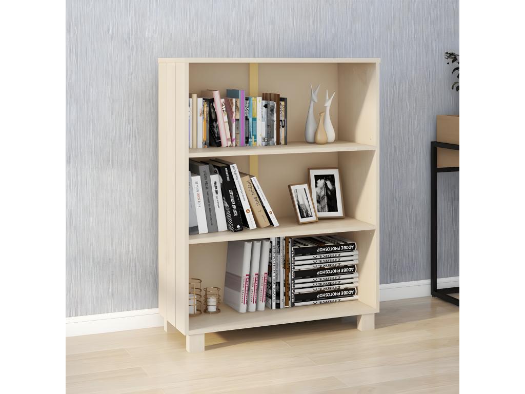 Chicyla Bookshelf, Honey Brown, 85x35x112 cm, Solid Pine Wood, TMDH07542