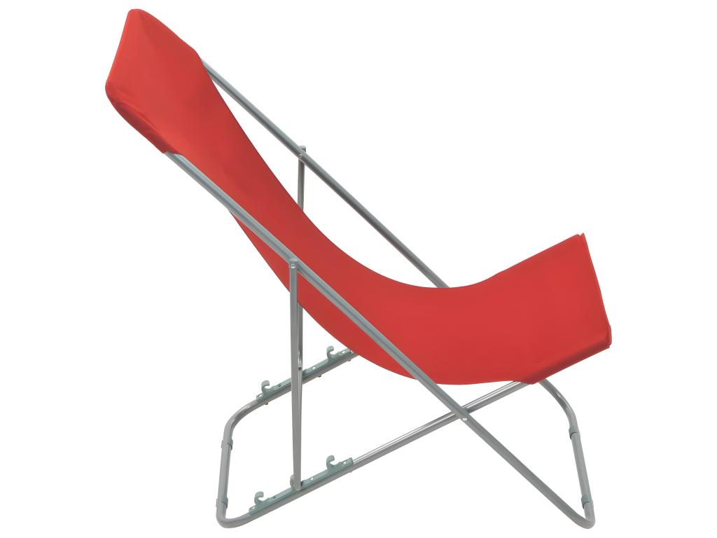 Chicyla Red Folding Beach Chairs, Set of 2, Steel and Fabric, QZQM53889